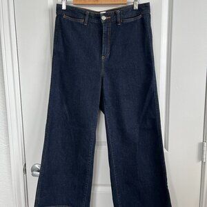 GAP~ High Rise Wide-Leg Crop Dark Wash Blue Jean / Size 10 / 30 Inch Waist